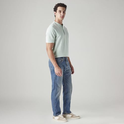 Image of Men's 505 Blue Straight fit mid Rise Jeans