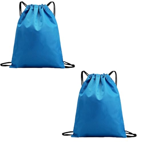 2-Pack Waterproof Drawstring Backpacks, Soccer-Texture Oxford Fabric, 16.9