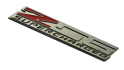 Image of 2Pcs New Z06 Blown Supercharged Engine Emblems 3D Badges Nameplate Compatible with Chevy Corvette (Coppery)