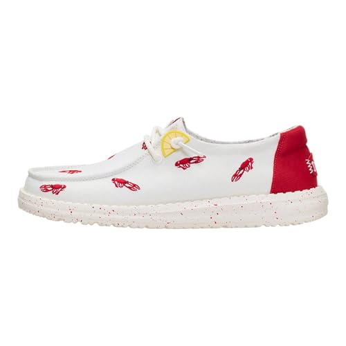 HEYDUDE Womens Wendy Embroidered Crawfish White/Multi 8 Medium