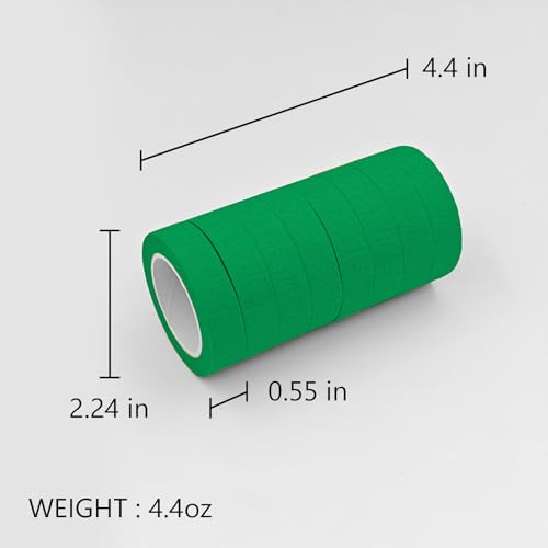 image for UMETDO 8PCS Colored Masking Tape - Green Painters Tape, Tape for Kids 