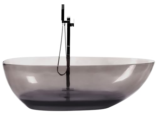 Badewanne Mineralwerkstoff schwarz oval 169 x 78 cm freistehend modern Blancarena