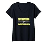 Mujer Destino Samoa Americana Viajes Vacaciones Turista Camiseta Cuello V