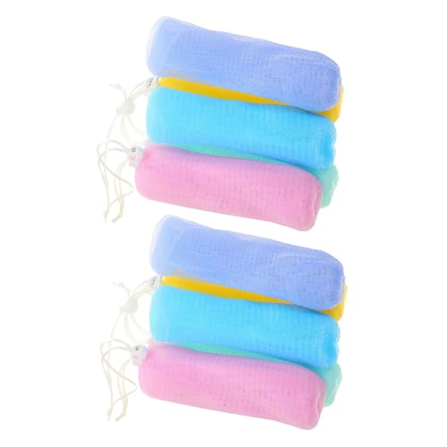 PENIKOKO 10 piezas Bolsa para Jabón Espumante para Hacer Burbujas Porta Jabón Colgante de Secado Rápido Exfoliante Suave para Limpieza Profunda Colores Aleatorios Color Color Aleatorio