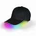 Produktbild Baseballkappe mit LED-Beleuchtung, für Sport, Athletik, Reisen, Hip-Hop, Sport, Blitz, 1 Stück 1 schwarze Kappe Mix Color Licht