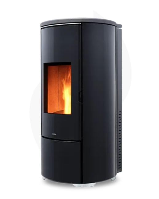 M³ Riscaldabili: 381 Termostufa a pellet Nobis modello H12 V Shape Glass
