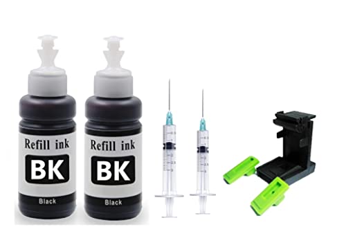 Image of QUINK Inkjet Refill Ink for use All Inkjet, deskjet, officejet Printers and Cartringes forHP priner cartridges &Canon Printer cartridges (Full Set) (2 BK 1 Syringe 1 Tool)