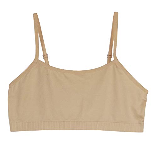 YINI - Vuelta al cole. Top sujetador ajustable con tirantes en los hombros, para niñas y chicas, 3 unidades Beige beige Small