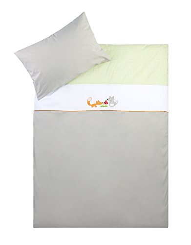 Julius Zöllner Bettset 3 teilig mit Applikation | Inklusive Nestchen, Himmel und Bettwäsche, dachs & fuchs | 5790615150 - 5790615150 Julius Zöllner Bettset 3 teilig mit Applikation | Inklusive Nestchen, Himmel und Bettwäsche, dachs & fuchs | 5790615150