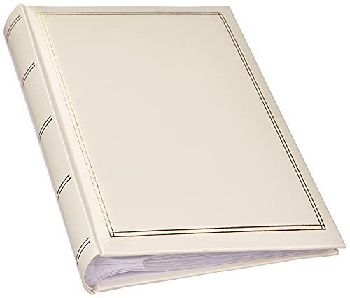 Walther Design Album Photo Blanc 200 Photos 13 x 18 cm Memo Book Simili Cuir avec gaufrage, Monza ME-139-W