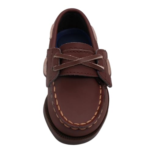 Sperry Toddler Authentic Original Boat Shoe with Hook & Loop Closure - Chocolate Leather, Size 63