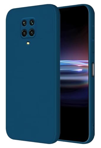HONLEN Funda Compatible para Redmi Note 9S / Note 9 Pro Case, (6.67' Inches) Líquida TPU Silicona Cover con Anti-Rasguño, Cáscara Suave Cubierta Azul Zafiro