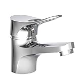 LIEFERUMFANG: 1 x Waschbeckenarmatur, (46 x 113 x 140 mm), Ausladung: 100 mm, Anschlussschläuche: 2 x Flexschläuche 350 mm, 1 x Ablaufgarnitur