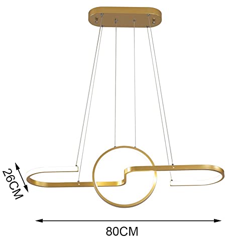 Suspension géométrique métal dorée avec lampe LED intégrée pour salon