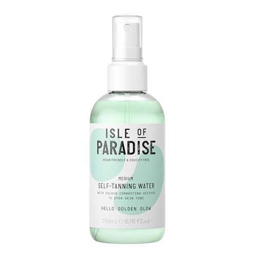 Isle of Paradise Self Tanning Water- Medium, Clear Self Tan Mist, Transfer-Proof Formula for Face & Body, Vegan & Cruelty-Free, Streak-Free Application, Non-Comedogenic 6.76 fl oz.