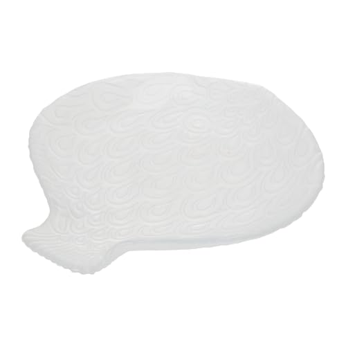 Keyhomestore - Juego de 2 platos con forma de pescado, fabricados en cristal, color blanco transparente, ideal como platos para alimentos y centros de mesa decorativos. Idea regalo y bombonera, 24 x