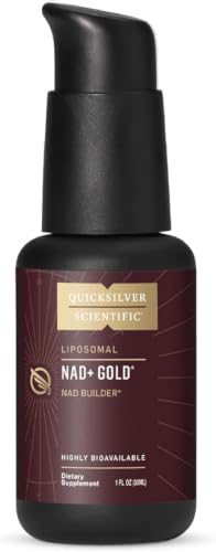 Quicksilver Scientific NAD+ Gold, Vegan, Non-GMO, Sugar-Free, 30 Servings | Liquid Formula NAD Precursor for Healthy Metabolism, Energy Management and Brain Health, Cellular Energy, Healthy Aging