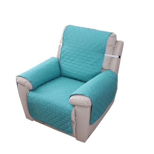 XJHKG Recliner Chair Cover Pad, 1 Seater Stretch Armchair Sofa Cushion Slipcover with 2 Tightening Straps and Adjustable Buckles (Color : Turquoise)
