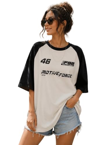 Image of ColorChakra Cotton Oversized Tshirt for Womens Down Shoulder Loose fit t-Shirt Women Baggy Style Oversize t-Shirt Korean fit