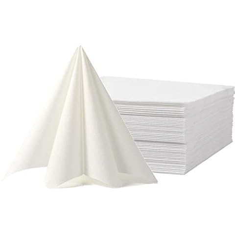 JEBBLAS White Napkins,Disposable Napkins,Linen Feel Napkin,Luxury Paper Towel for Kitchen, Bathroom, Parties, Weddings, Dinners or Events,40x40cm,Pack of 50 Cover