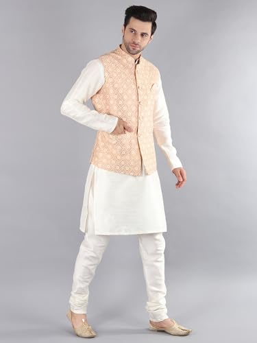 Image of Uri and MacKenzie Men's Silk Blend Kurta Pajama with Designer Ethnic Nehru Jacket /Modi Jacket