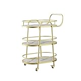 ZJFHEYUO Carrito Comedor móvil para hoteles, restaurantes y Negocios. Carrito de Reparto de Pasteles móvil. Carrito de Bar Multifuncional de Hierro, de Empuje Manual, para el hoga