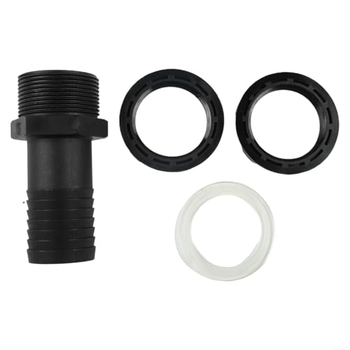 Yhenlovtt Conector de lluvia de agua con rebosadero de 1 pulgada, tubo Bspm de 3/4 pulgadas más adaptador de púas para tanques de almacenamiento de agua y barra de rosca (38 mm)