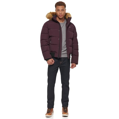 Image of Tommy Hilfiger Men's Arctic Cloth Quilted Snorkel Bomber Jacket (Standard and Big & Tall)