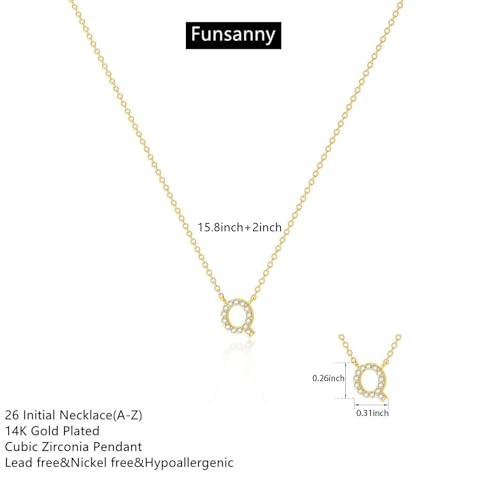 Initial Heart Necklaces for Women - Dainty Cute Necklace Small Layered 14K Gold Plated A-Z Letter CZ Pendant Trendy Satellite Chain Necklaces for Women Non Tarnish Gold Jewelry Set Gift