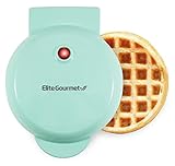 Elite Gourmet EWM013M# Electric Nonstick Mini Waffle Maker Belgian Waffles, Compact Design, Hash Browns, Keto, Snacks, Sandwich, Eggs, Easy to Clean, Mint