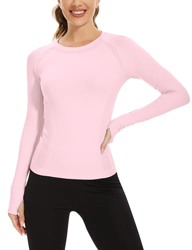 Image of MathCat Workout Shirts for Women Long Sleeve, Workout Tops for Women, Quick Dry Gym Athletic Tops,Seamless Yoga Shirts XS-XL