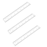 MOCOXYKLXY プラスチック透明定規 スケール 学習用 測定ツール メートル法 インチ目盛り 便利な文房具 再利用可能 20cm 3個セット