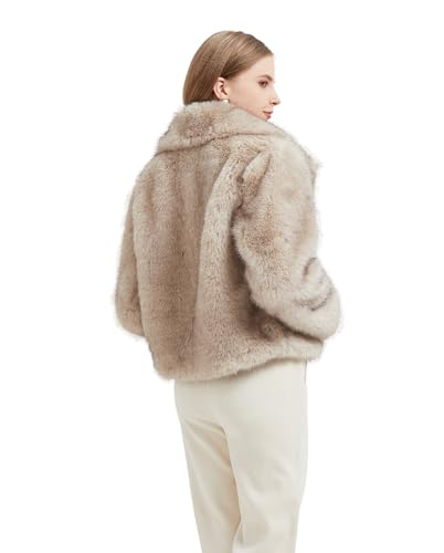 GRAN ORIENTE Women's 2025 Winter Furry Faux Fur Jackets,Cropped Fluffy Shaggy Warm Parka Coat Outerwear with Pockets3