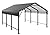 JAMFLY 12X15 FT Carport, Heavy Duty Carport Canopy with Galvanized Steel Roof and Frame, Metal Carport Upgraded Extra Large Garage for Pickup, Boat, Car and Tractors