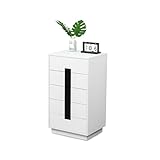 Cómoda Relaxdays, (Alto x Ancho x Fondo): 88 x 50 x 40 cm, 5 cajones, Dormitorio, Pasillo, Ropa, Libros, Blanco/Negro