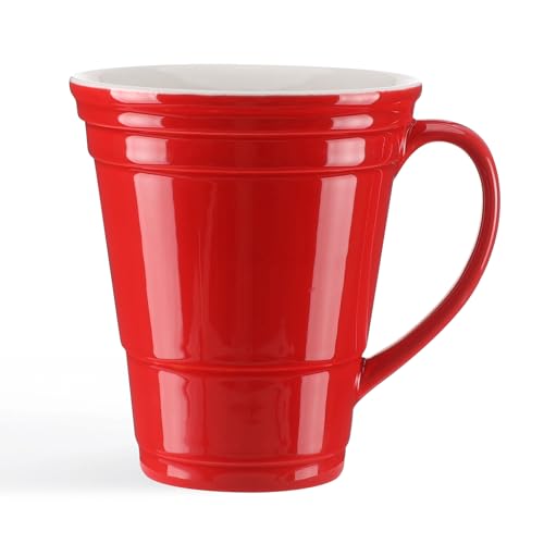Taza de café cerámica 14 oz color rojo miniatura 1