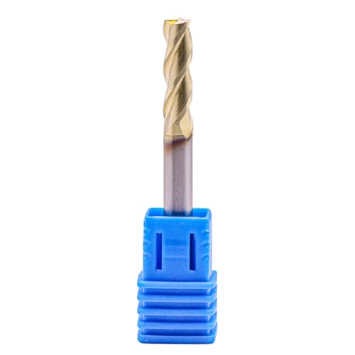 Image of BestParts 3 /16 inch 3 Flute Solid Carbide End Mill for Aluminum - ZrN Coated | 37 Degree Helix, 3 /16 inch Cutting Diameter, 3 /16 inch Shank Diameter, 5 /8 inch Length of Cut, 2 inch Overall Length, Square End