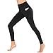 OPHPY Womens Leggings with Pockets, Womens Leggings with Pocket Tummy Control High Waisted Yoga Pants Plus Size Stretchy Slimming Workout Tights Bottom Black XL