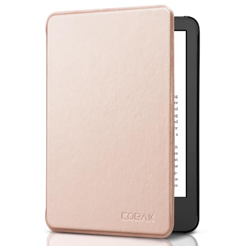 Image of CoBak Case for All New 6 Inch E-Reader 2024 and 2022 (11 Generation) - PU Leather Smart Cover, Auto Sleep and Wake, not Compatible with Kobo Clara.Rose Gold