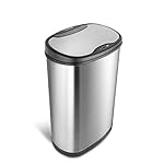 Ninestars DZT-50-25 Motion Sensor Trash Can, Large, Silver