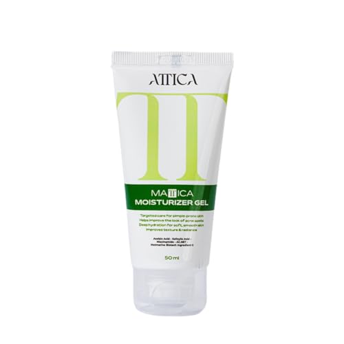 Mattica Attica Moisturizer Gel 50ml - Oil Free Face Moisturizer for Oily & Pimple, Acne-Prone Skin.