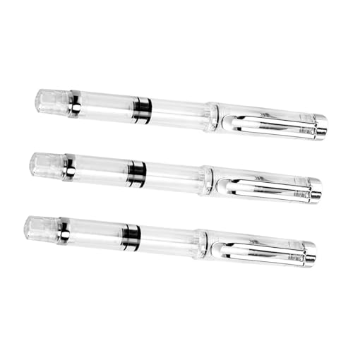 IWOWHERO Fountain Pen Style Brush Pen 3pcs Refillable Ink Pens