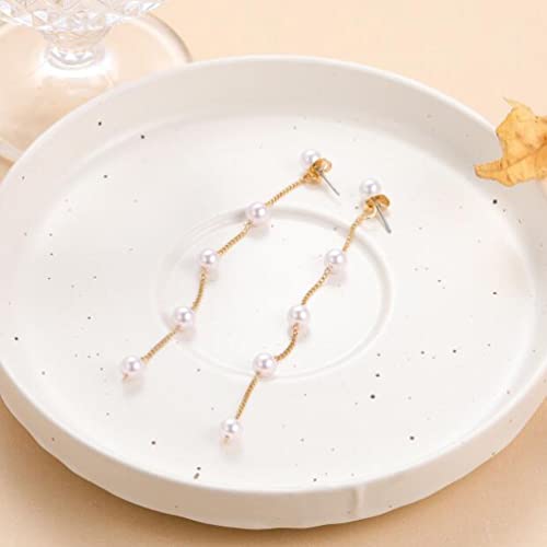 Vintage Simple Pearl Earrings Temperament Long Tassel Earrings Beaded Earrings For Women And Girls #TOP5