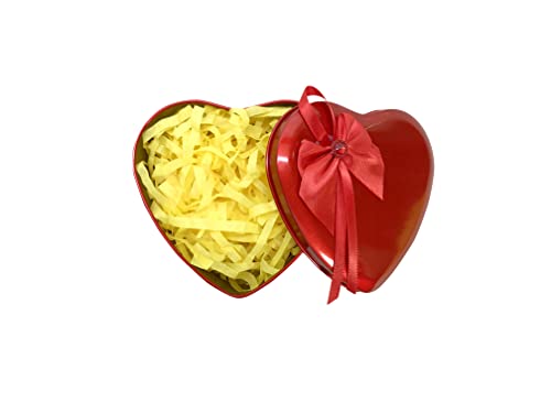 Image of Thin Shredded Paper Crinkle Paper Grass Strips Gift Tray Decoration, Gift Hamper Decorations, Gift Box fillers, Wedding Birthday & Valentines Day Gift (500 Grams, Yellow)
