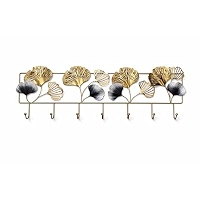 DecoraZone Majestic Layered Leaf Metal Wall Art (3x1 ft) with 7