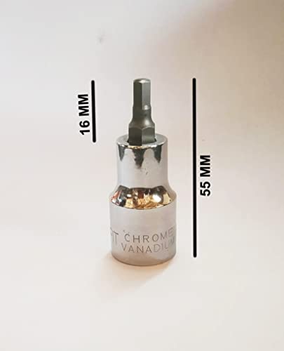 Image of 1 /2 inch Drive Allen Hex Bit Socket, Heavy Duty, Chrome Vanadium Steel, Anti-Slip & Anti-Corrosion, Locking Mechanism, 5.5 cm, Autofit