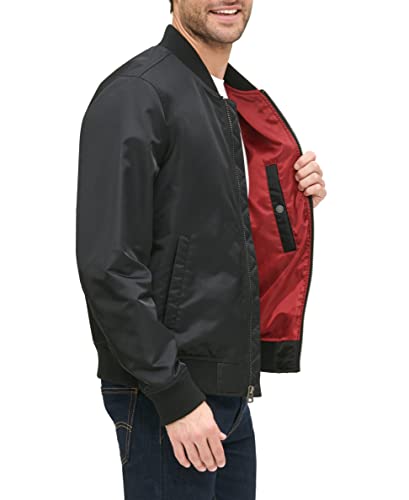 Levi's Men's Flight Satin Unfilled Ma-1 Bomber, New Black, X-Large #TOP3