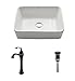 Kraus C-KCV-121-15000ORB White Rectangular Ceramic Sink and Ventus Faucet Oil Rubbed Bronze