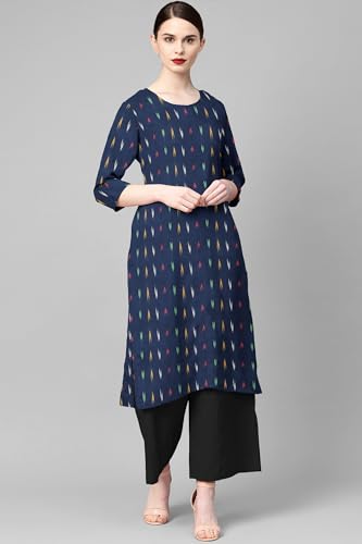 Image of Cotton Pochampally ikat unstitched blouse, Kurthi, long frock fabric material for women (1 meter, 2 meters & 3 meters)