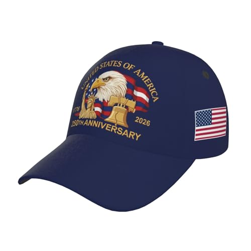 Image of USA Flag Baseball Cap American Patriotic Trucker Hat Father Dad Mother Mom Adjustable Sportswear Hat for Men Women Adults
